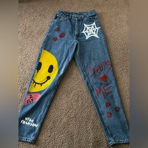 Abstract fun boyfriend jeans made by me